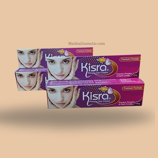 Kisra Pimple Care Cream – 2 Pcs Combo (15g x 2) | Prevent Pimples & Dark Circles|Maliha Cosmetics."